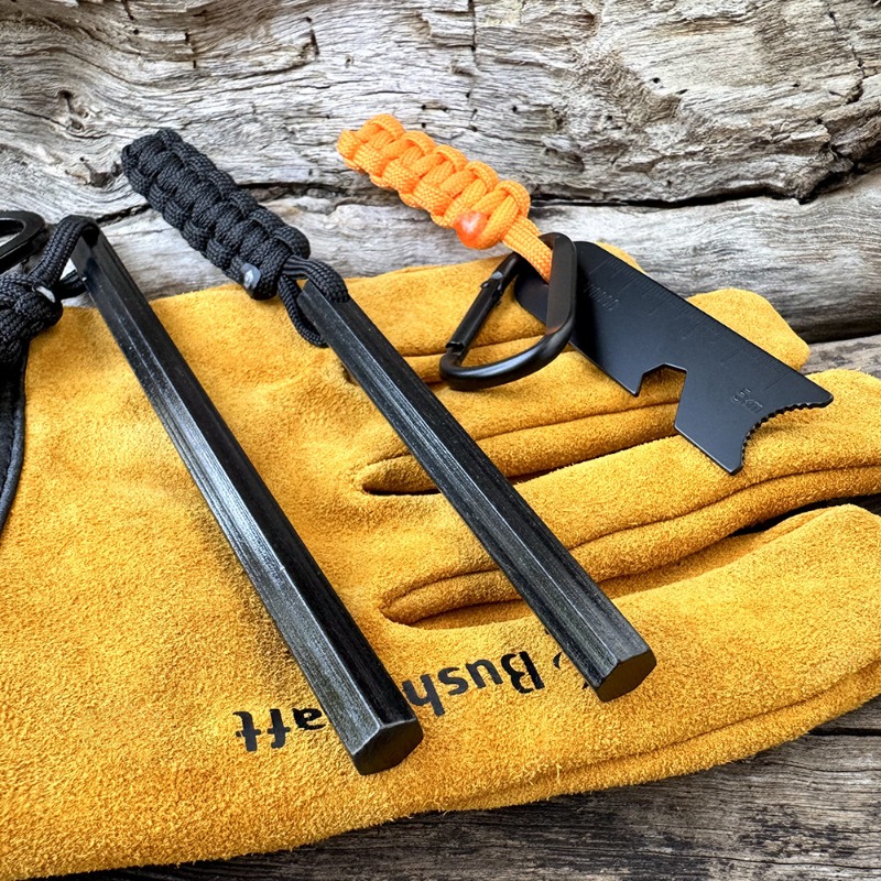 Fire Starting Kit - Hand Woven Rope Hexagonal Flint Magnesium
