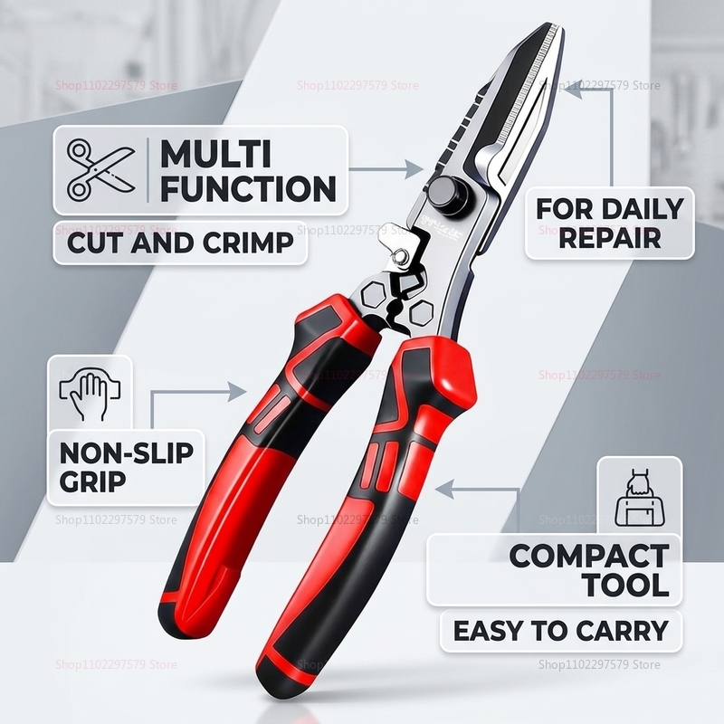 Multi Tool Plier - Multi Functional Electrician Scissors Wire Cutter