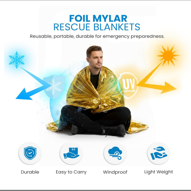 10 Pack Gold Reflective Emerge - đánh giá và giá Survival Blanket Reflective
