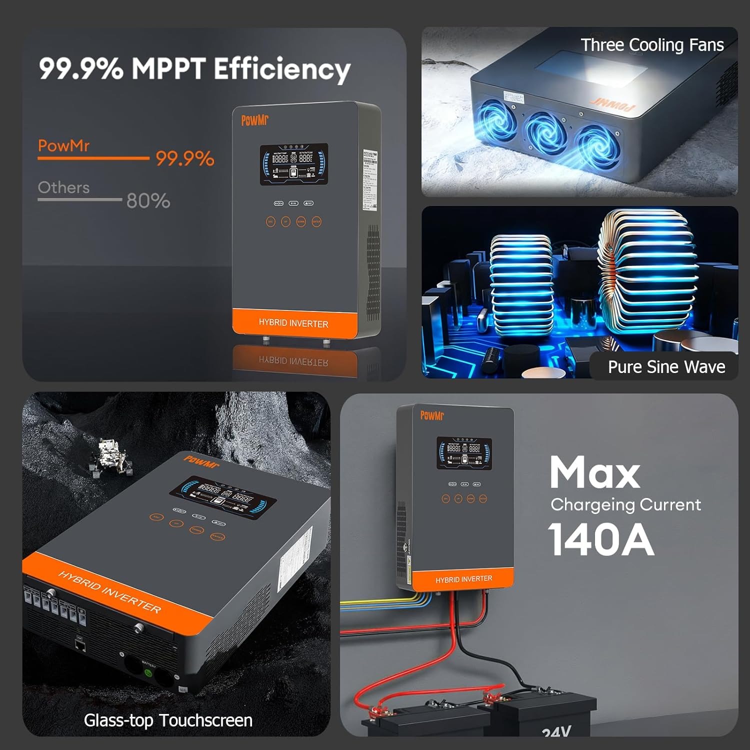 PowMr USA 4000W 24V Hybrid Sol - đánh giá và giá Solar Emergency Charger