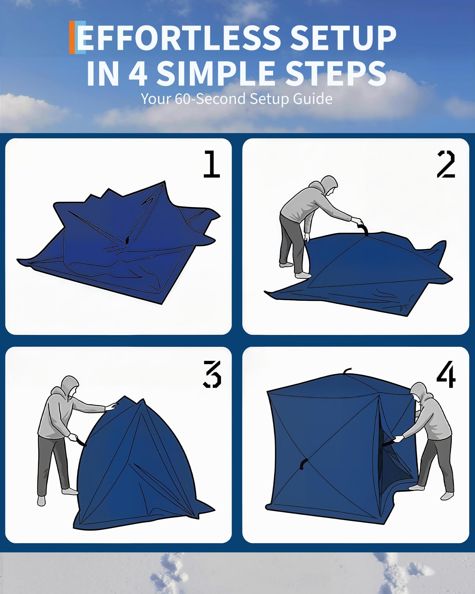 Pop-Up Ice Fishing Tent Hub-St - đánh giá và giá Emergency Mylar Tent