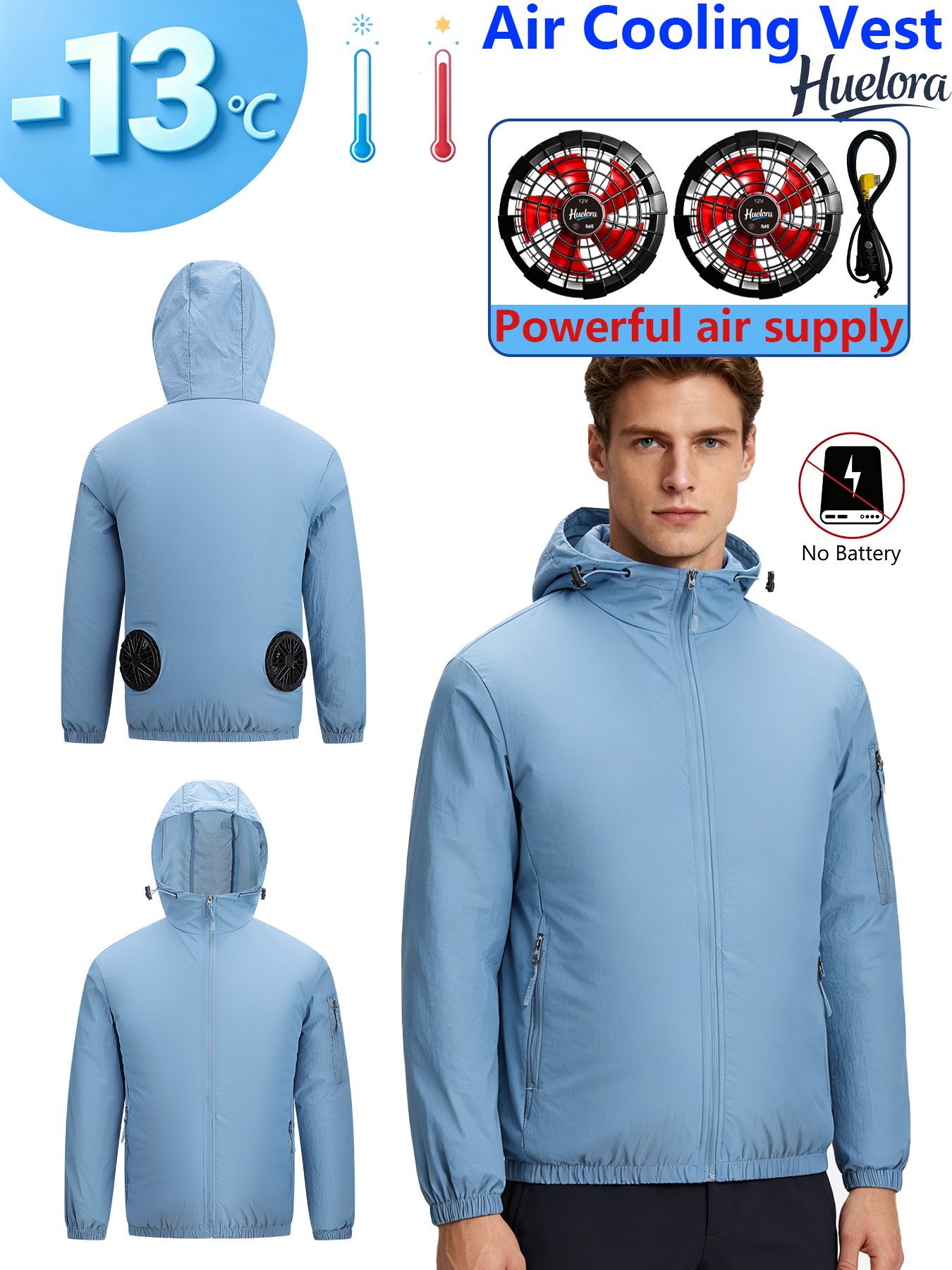 Men's Hooded USB Cooling Jacke - đánh giá và giá Fishing Kit Compact