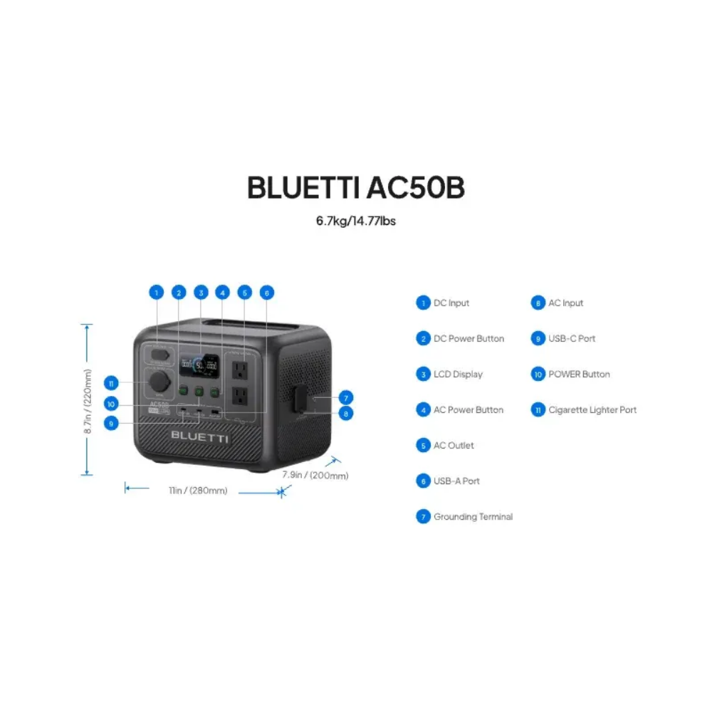 BLUETTI AC50B Portable Power S - đánh giá và giá Solar Emergency Charger