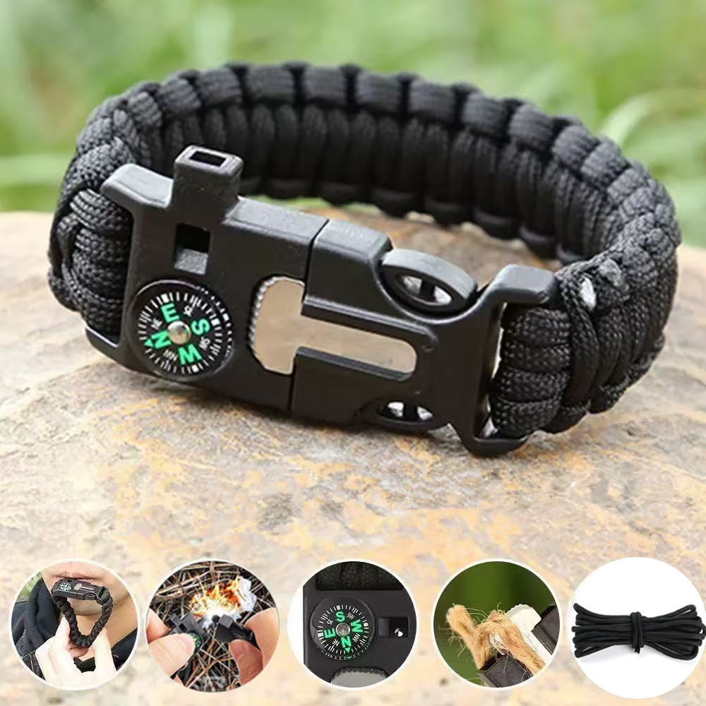 Five in One Compass Bracelet w - đánh giá và giá Fire Starting Kit
